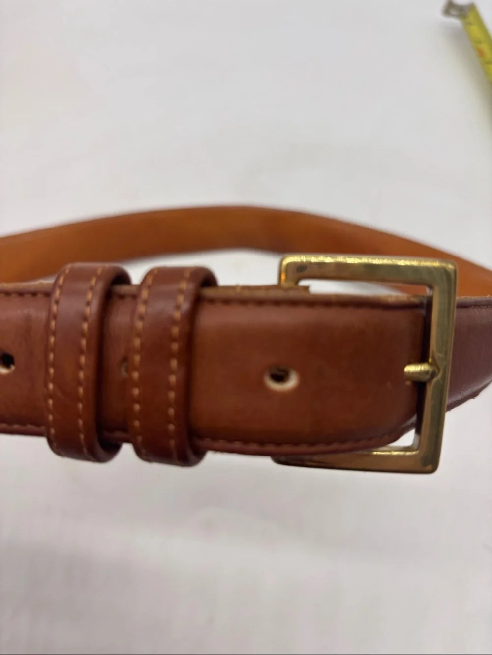 Coach Classic Brown Leather Men’s Belt with Brass Buckle Size 32/80